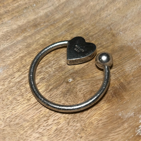 Vintage Mexico 925 Sterling Silver Heart Keyring - Picture 8 of 12